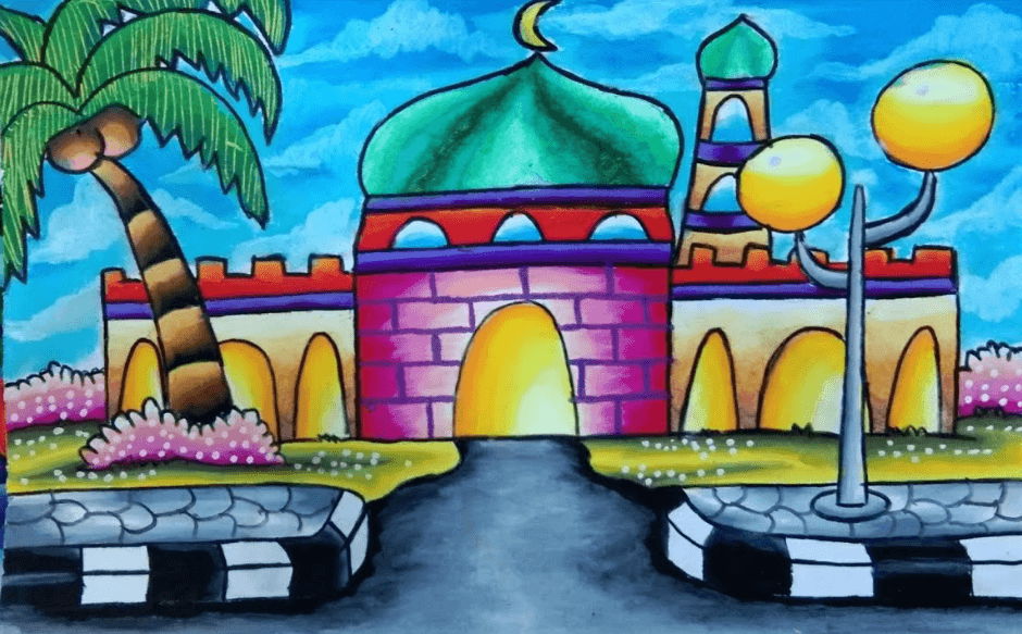 6 Tips Cara Mewarnai Masjid dengan Crayon Untuk Anak-Anak